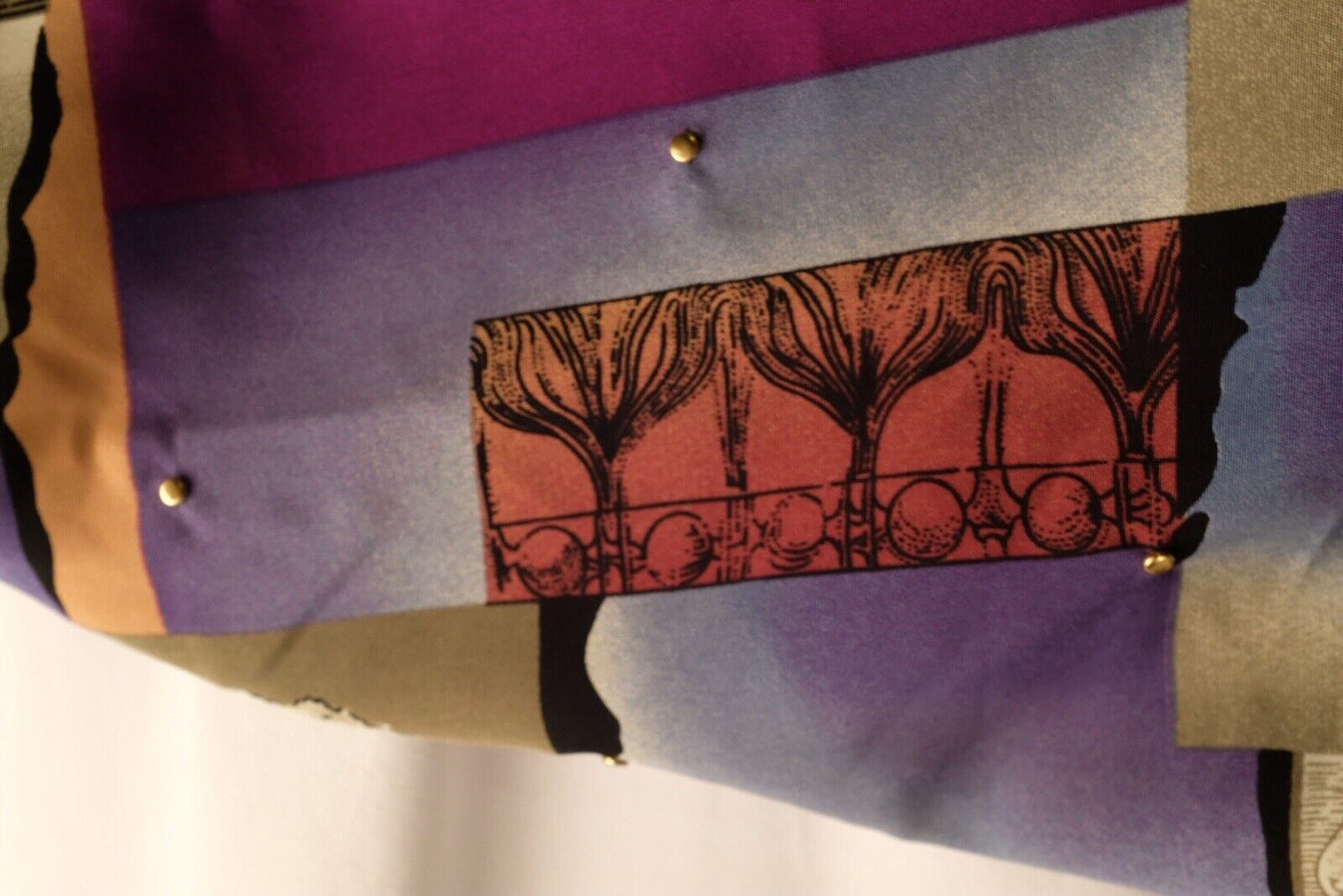 Vintage 80s Baroque Abstract Geometric Gold Vital Elements By Clifford New York Jacket #1