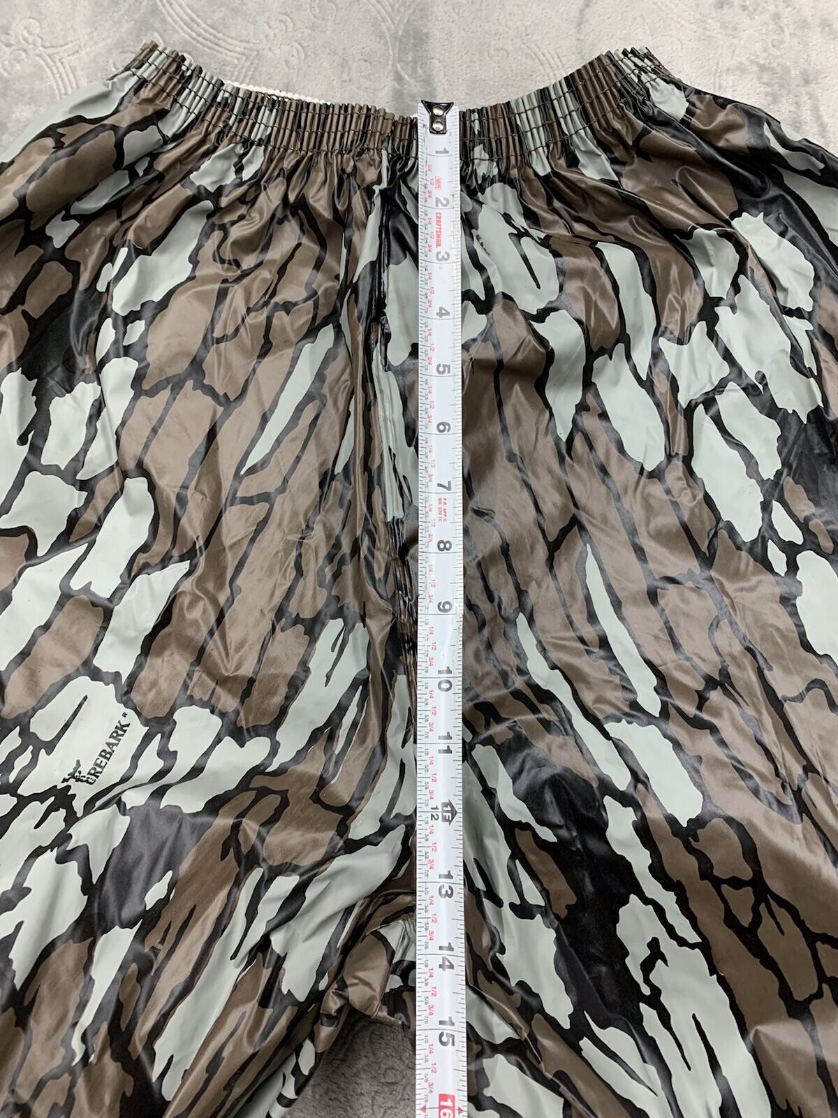 Vintage 90s Trebark Waterproof Hunting Camo Pants PVC Camouflage Wide Cargo Open Country Camo Parachute Pants