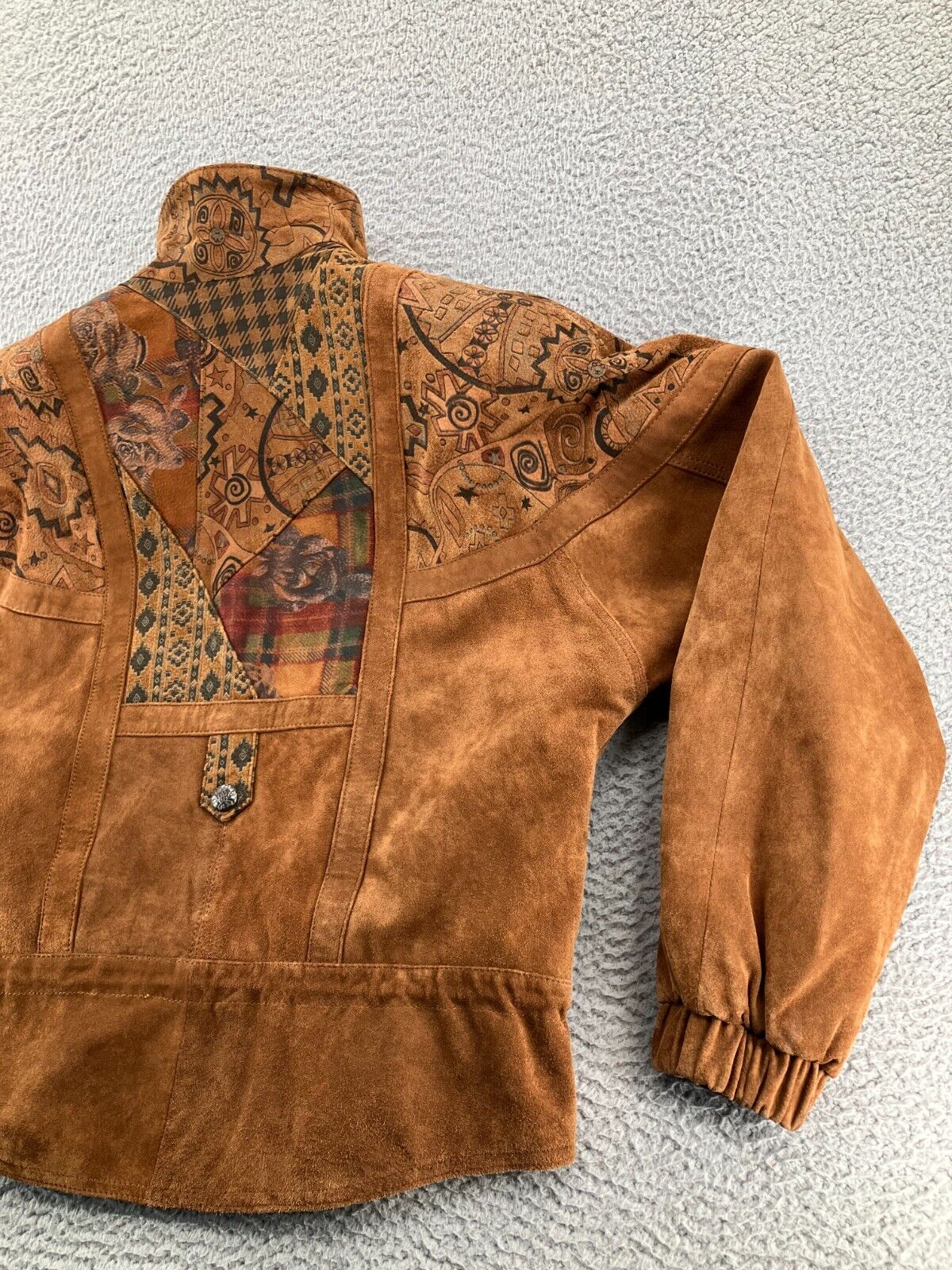 Vintage Winlit Leather Jacket Womens Medium Brown Bomber Cowboy Western Ladies