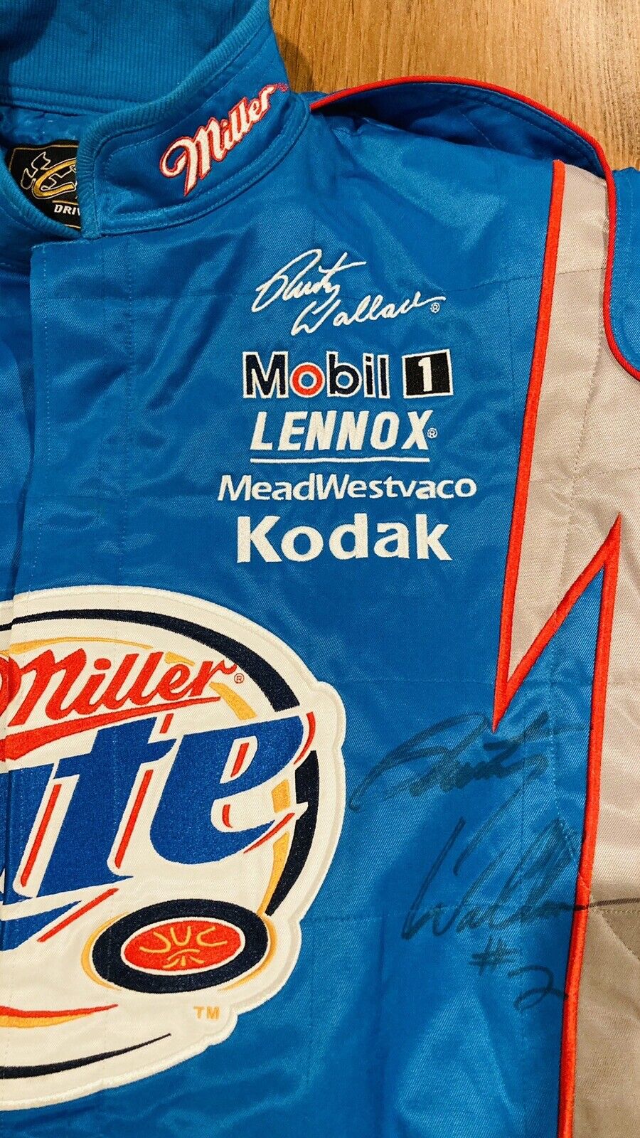 Vintage Y2K NASCAR Rusty Wallace Autographed Racing Jacket Chase Authentics Miller Lite New with Tag Bomber