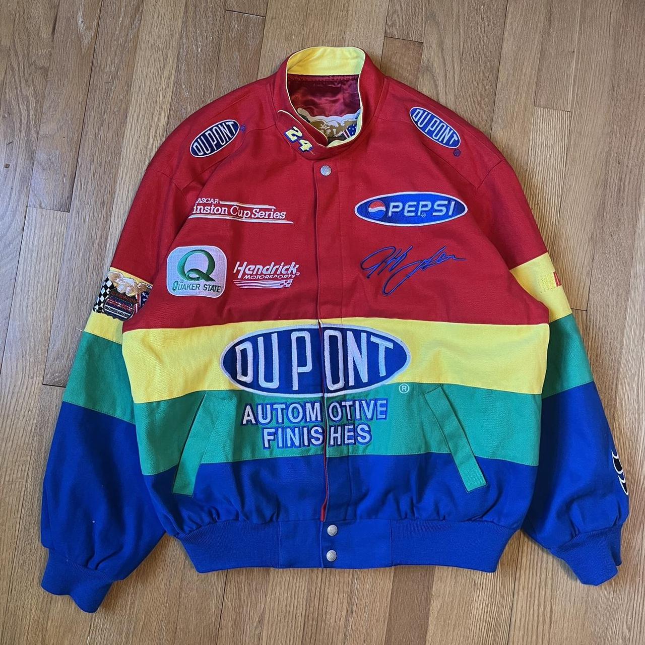 Vintage 90s Jeff Hamilton Racing Jacket NASCAR Dupont Jeff Gordon Rainbow Pepsi Winston Cup Bomber