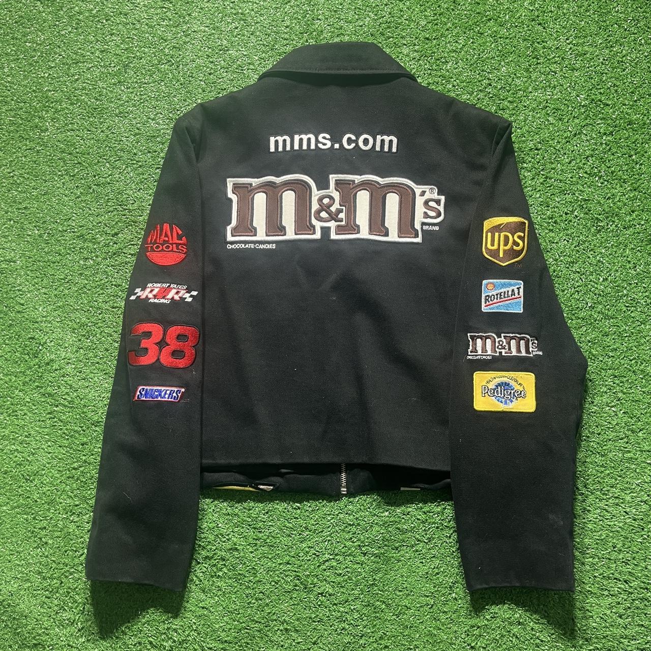 Vintage 90s Cropped NASCAR&nbsp;Jeff Hamilton Racing Jacket M&M's Elliot Sadler Coca-Cola Ford Mac Tools Snickers JH Design Bomber