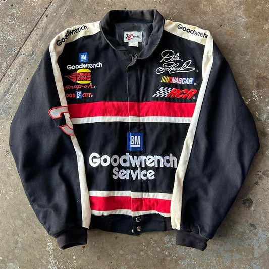 Vintage 90s NASCAR GM Goodwrench Dale Earnhardt Racing Jacket Burger King Snap-on Chase Authentics Bomber