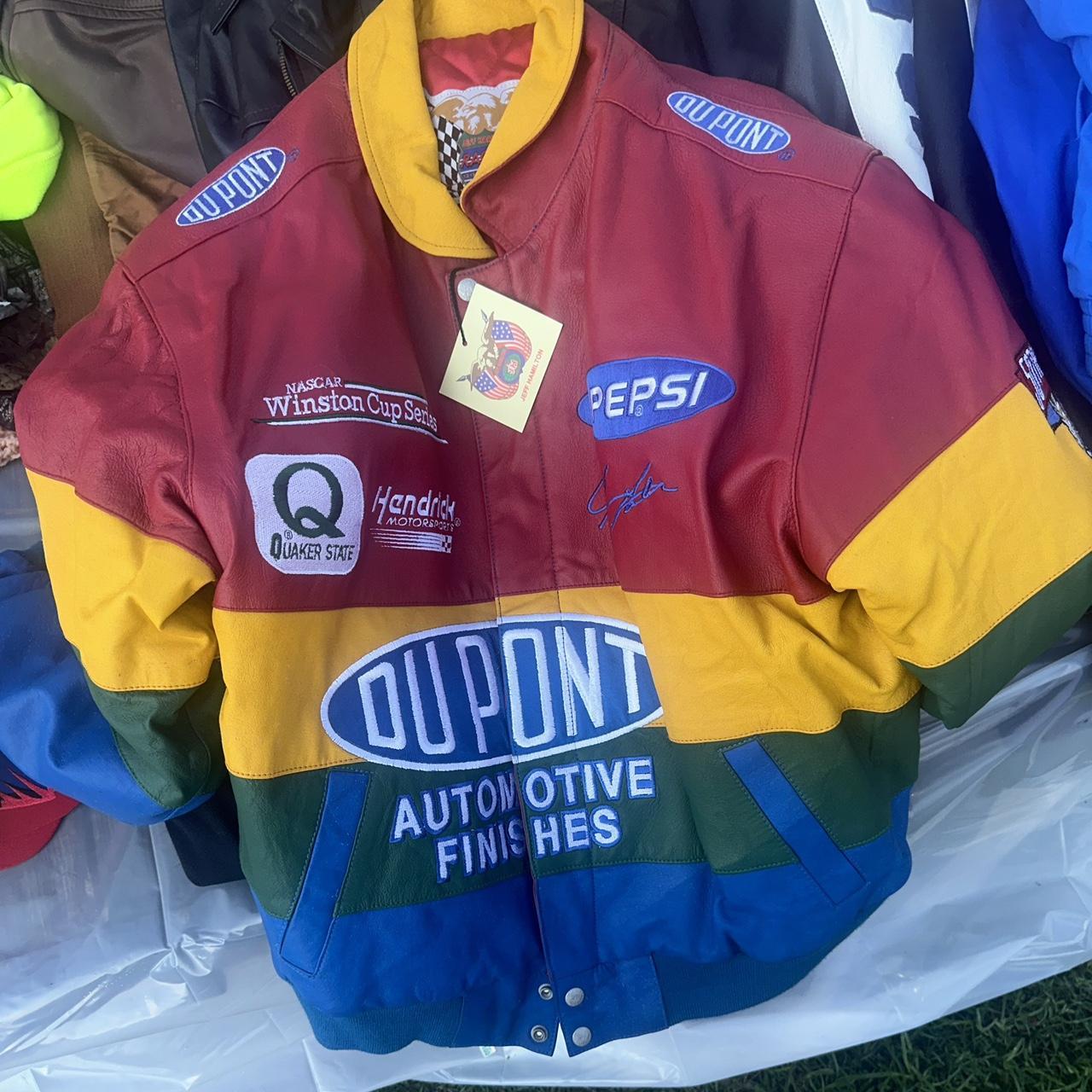 VTG 90s Jeff Gordon NASCAR Jeff Hamilton Leather Jacket Dupont Pepsi Winston Cup Pepsi Bomber