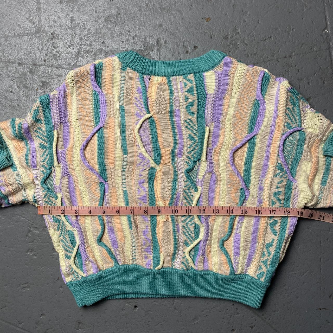 Coogi Style Women's Cropped 3D Cable Knit Pastel Sweater