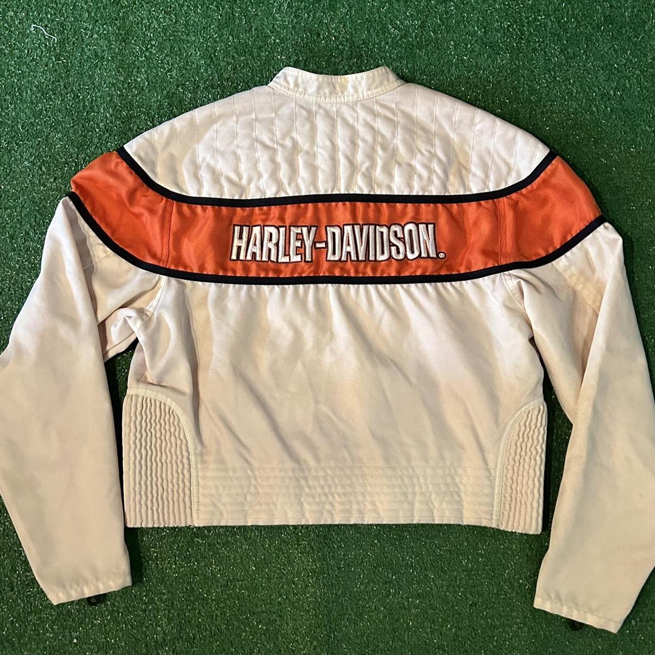 Vintage 80s Women's Harley-Davidson Cropped Motorcycle Racing Jacket Bomber