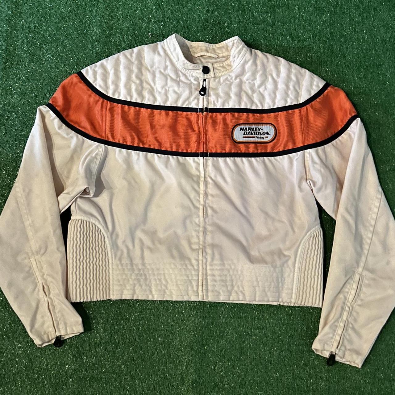 Vintage 80s Women's Harley-Davidson Cropped Motorcycle Racing Jacket Bomber