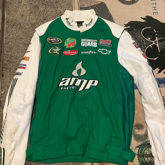 JR Nation 2010s NASCAR Dale Earnhardt Jr AMP ENERGY Racing Jacket Mountain Dew National Guard Goodyear Bomber