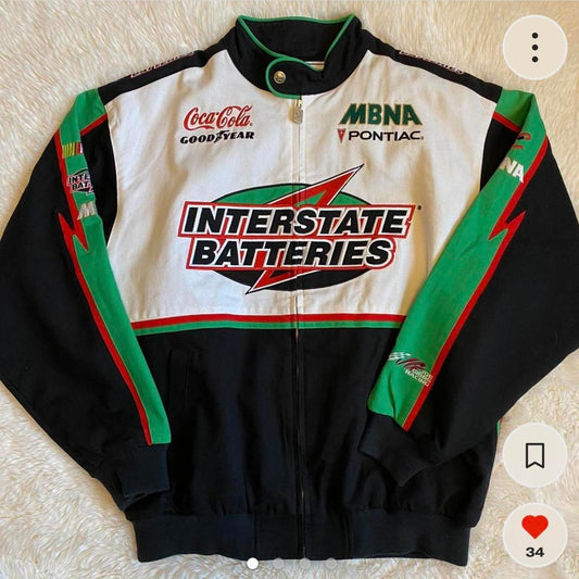 NASCAR Racing Jacket 2010s Chase Authentics Interstate Batteries Goodyear Coca-Cola Bomber