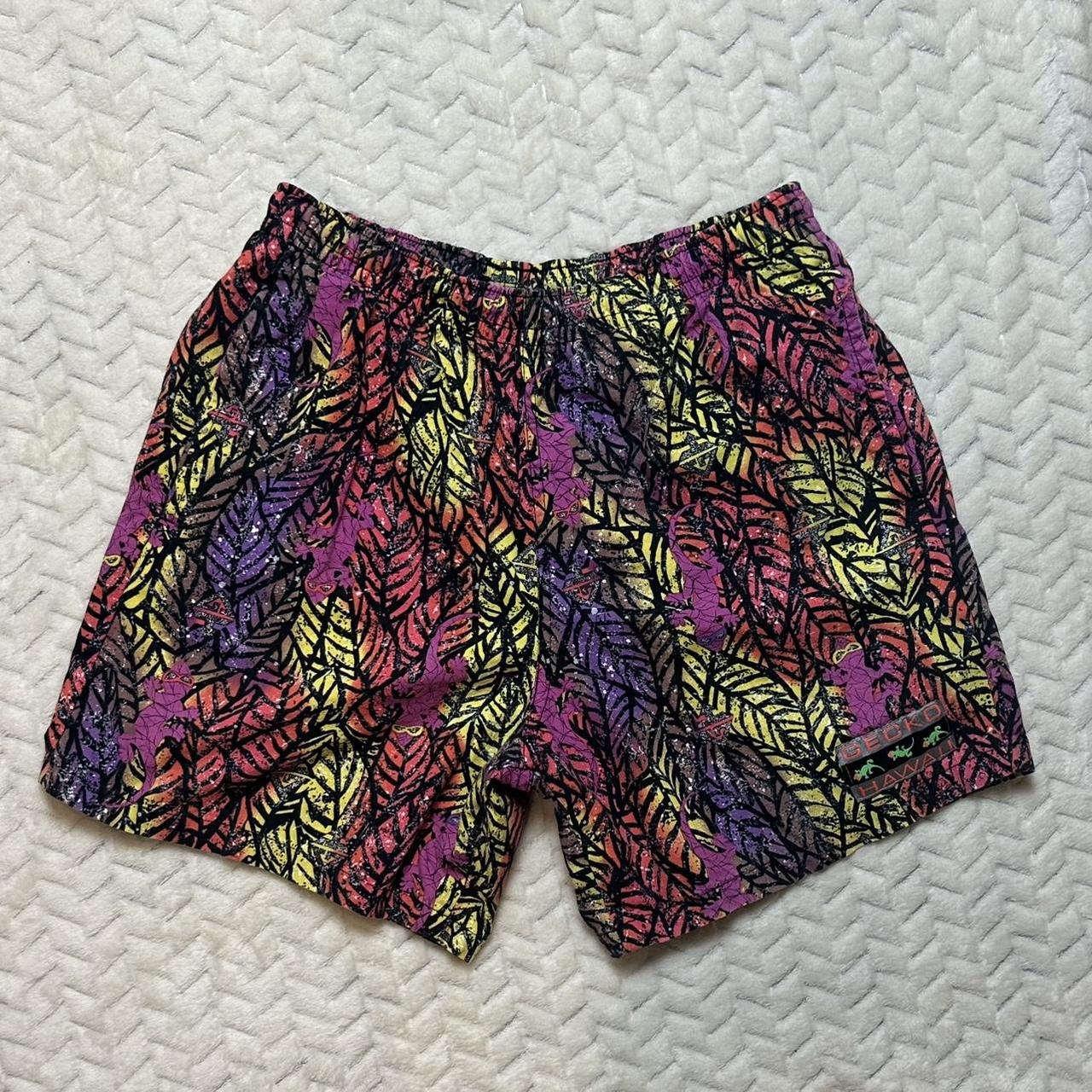 Vintage 90s Streetwear Gecko Hawaii Day-Glo Neon Shorts