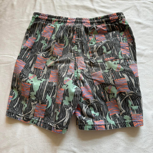 Vintage 90s Streetwear Gecko Hawaii Day-Glo Neon Shorts