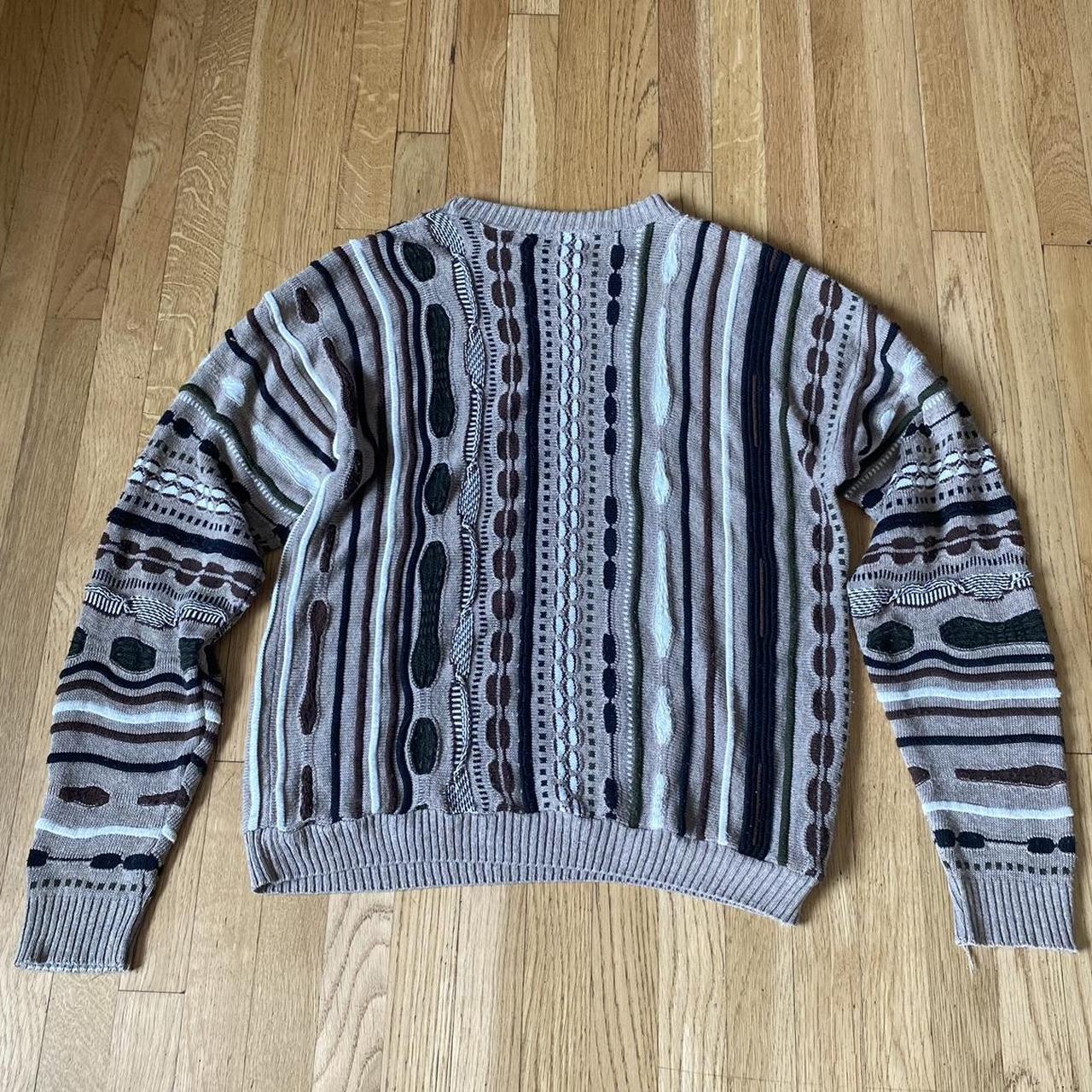 Vintage 90s Milford Coogi Style Sweater Textured 3D Knit Abstract Jumper