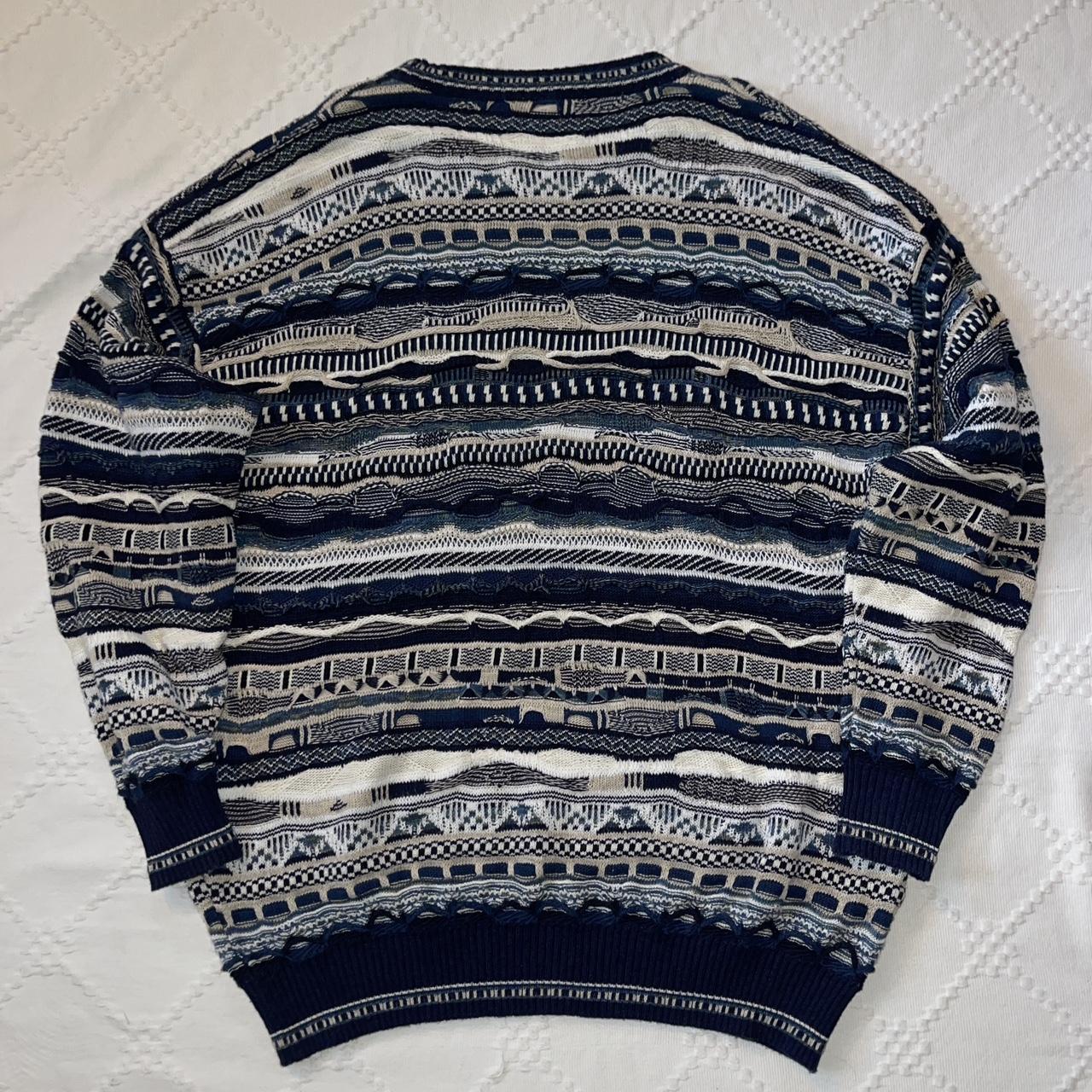 Vintage 90s Giorgio di Firenze Coogi Style Cosby Sweater Textured 3D Knit Abstract Italian Jumper