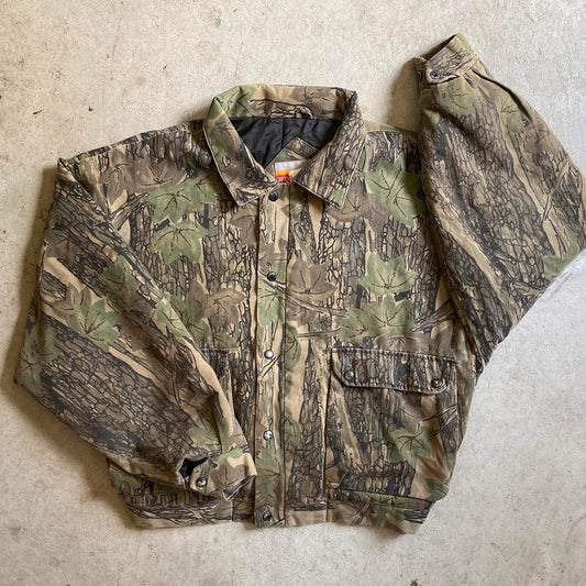 Vintage 90s Winchester Trebark Camo Bomber Style Jacket