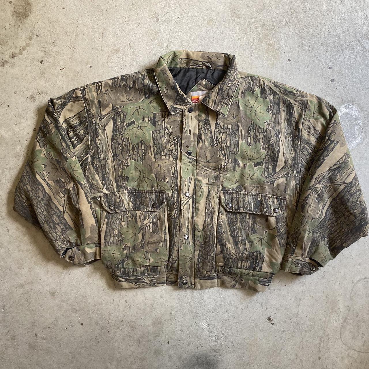 Vintage 90s Winchester Trebark Camo Bomber Style Jacket