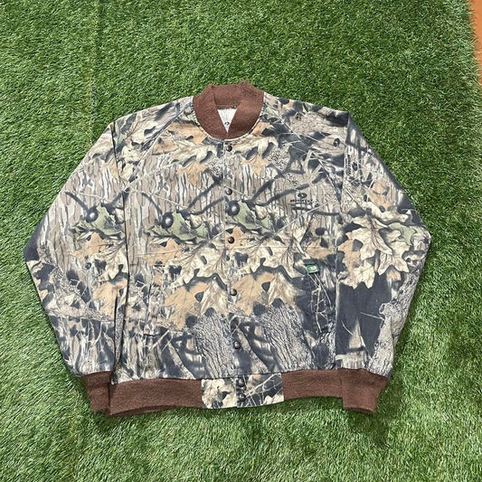 Vintage 90s Mossy Oak Camo Bomber Jacket