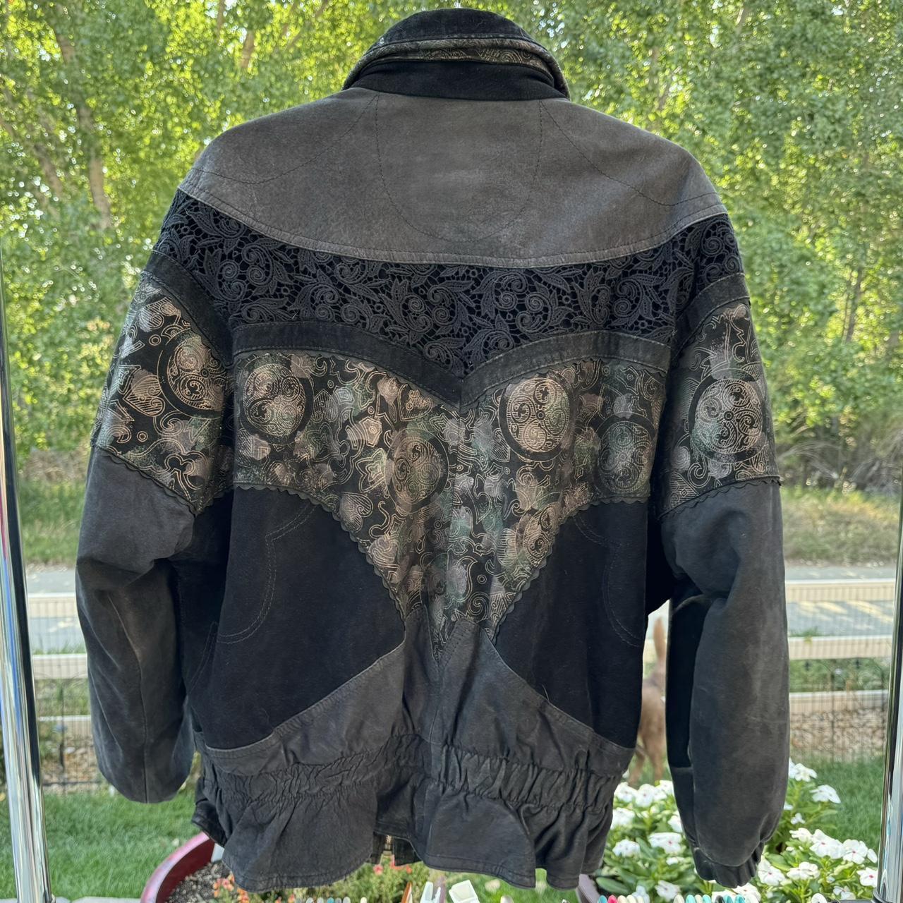 Vintage 80's Women's Patchwork Leather Suede Lace Jacket WINLIT Bomber