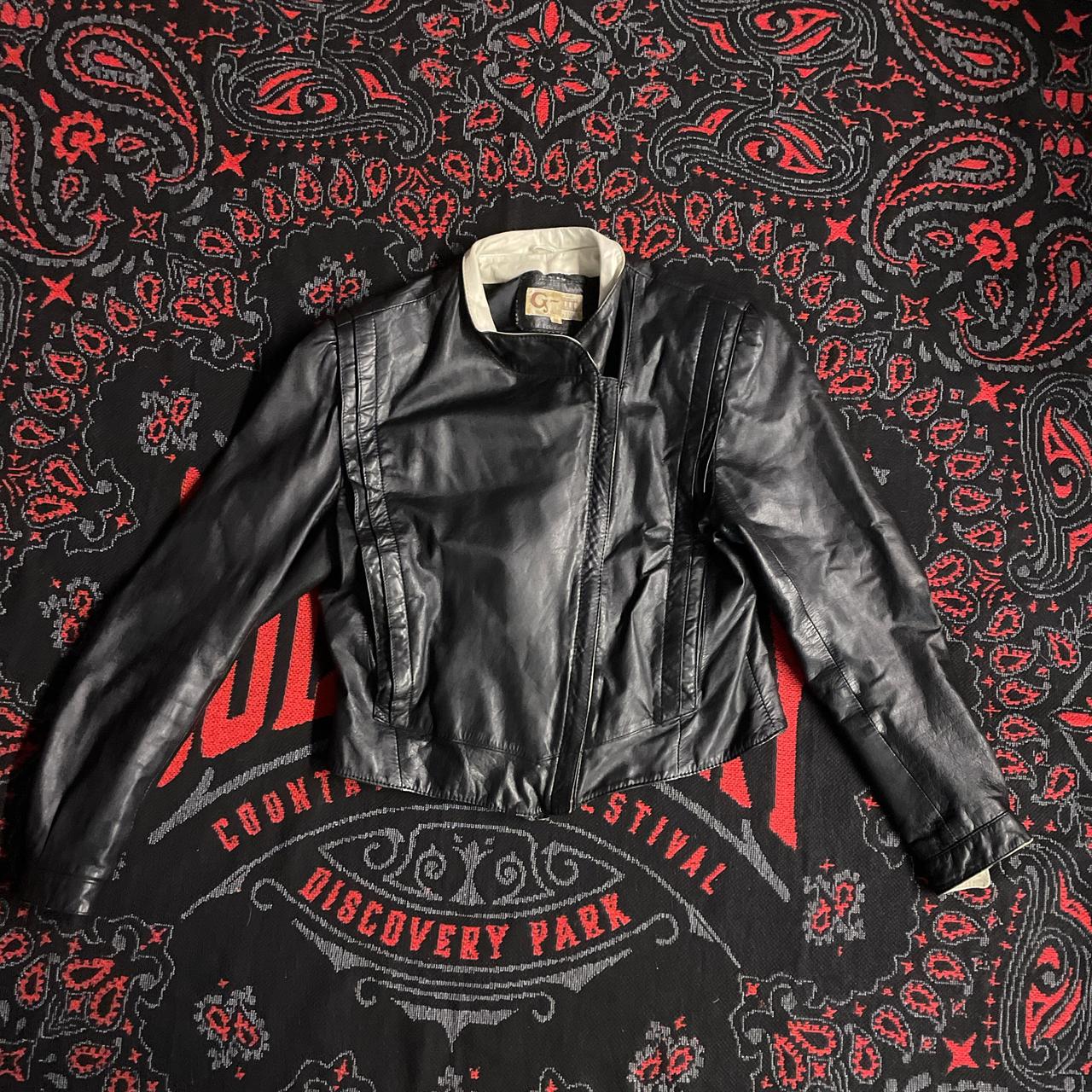 Vintage 80's Leather Jacket G-III Blazer Style Bomber