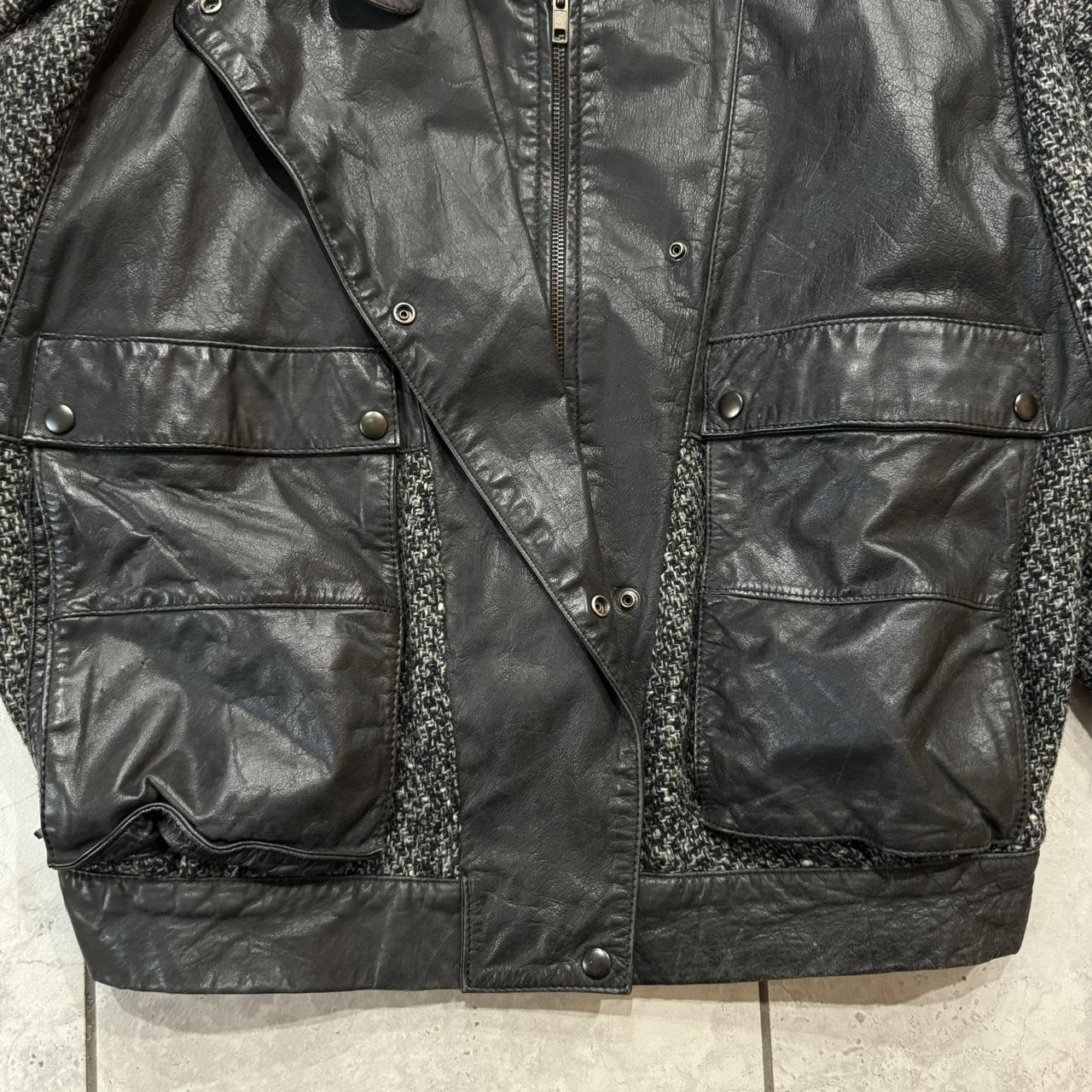 Vintage 80's Wool & Leather Jacket Winlit Bomber