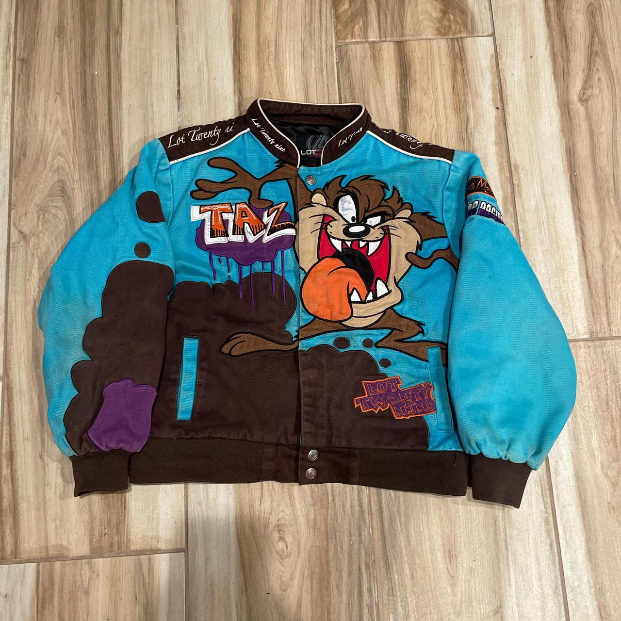 Vintage Y2K Lot 29 Taz Racing Jacket AOP Looney Tunes Bomber