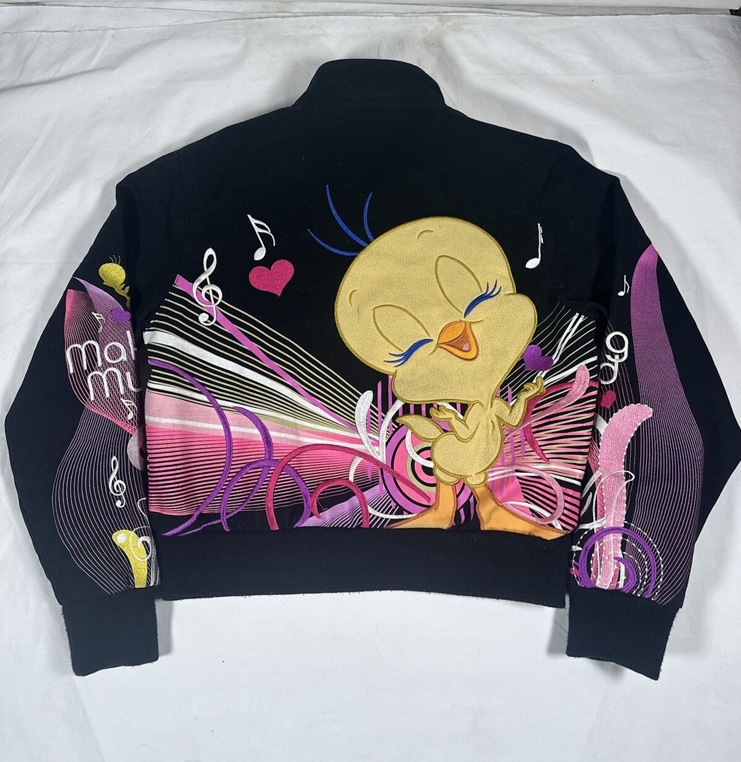 Vintage Jeff Hamilton Looney Tunes Racing Jacket Tweety Bird JH Design Bomber