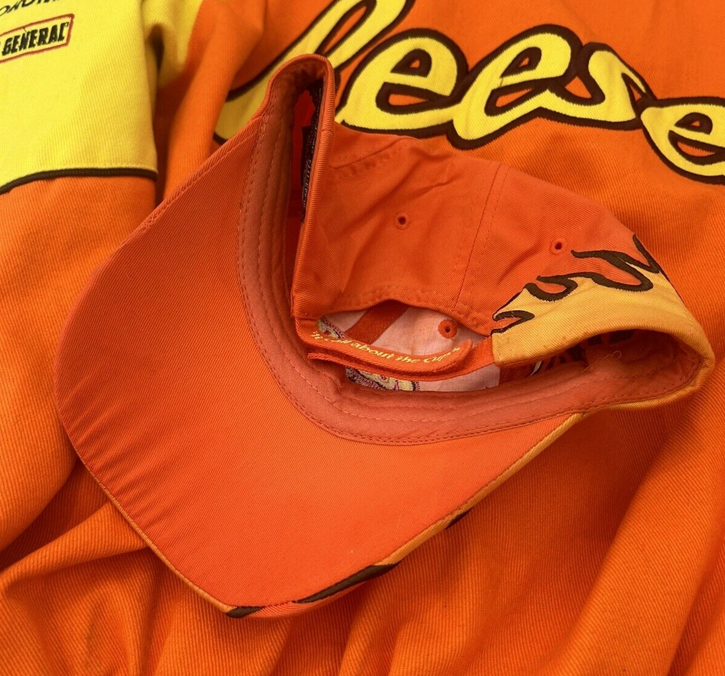 Rare Reese's Peanut Butter Cups Orange & Yellow Flames Racing Hat