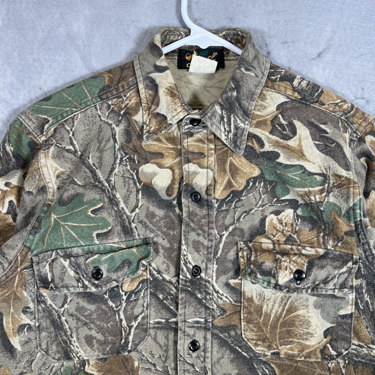 Vintage USA 90s A1 Oak Dale Outdoors Pocket Camouflage Camo Long Sleeve Button Up Shirt