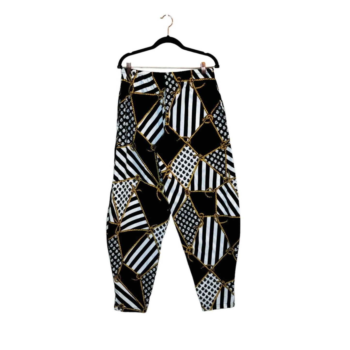 Vintage 90s Versace Style All Over Print Parachute Hippie Genie Pants