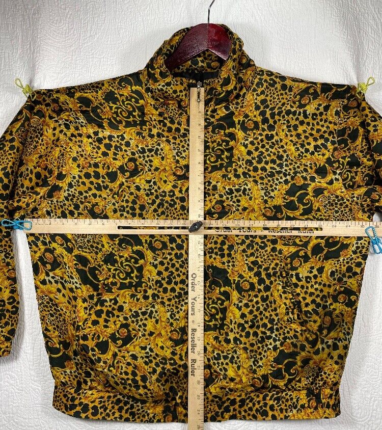 Vintage Silk Versace Style Baroque Jacket Baroque Zip Up EVR 90s Bomber