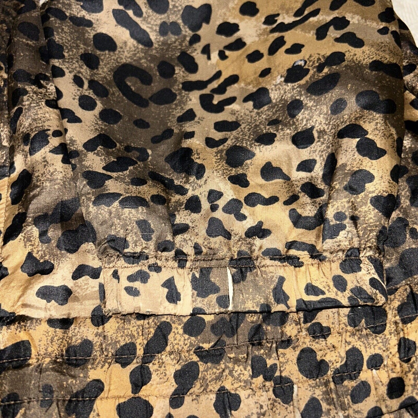 Vintage 80s EVR Div Rousso Apparel Group Versace Style Baroque Leopard Print AOP 100% Silk Jacket Bomber