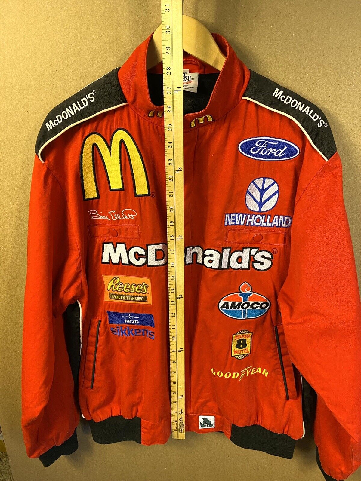 Vintage 1996 Bill Elliott McDonald's Reese's Ford NASCAR Kudzu Racing Jacket