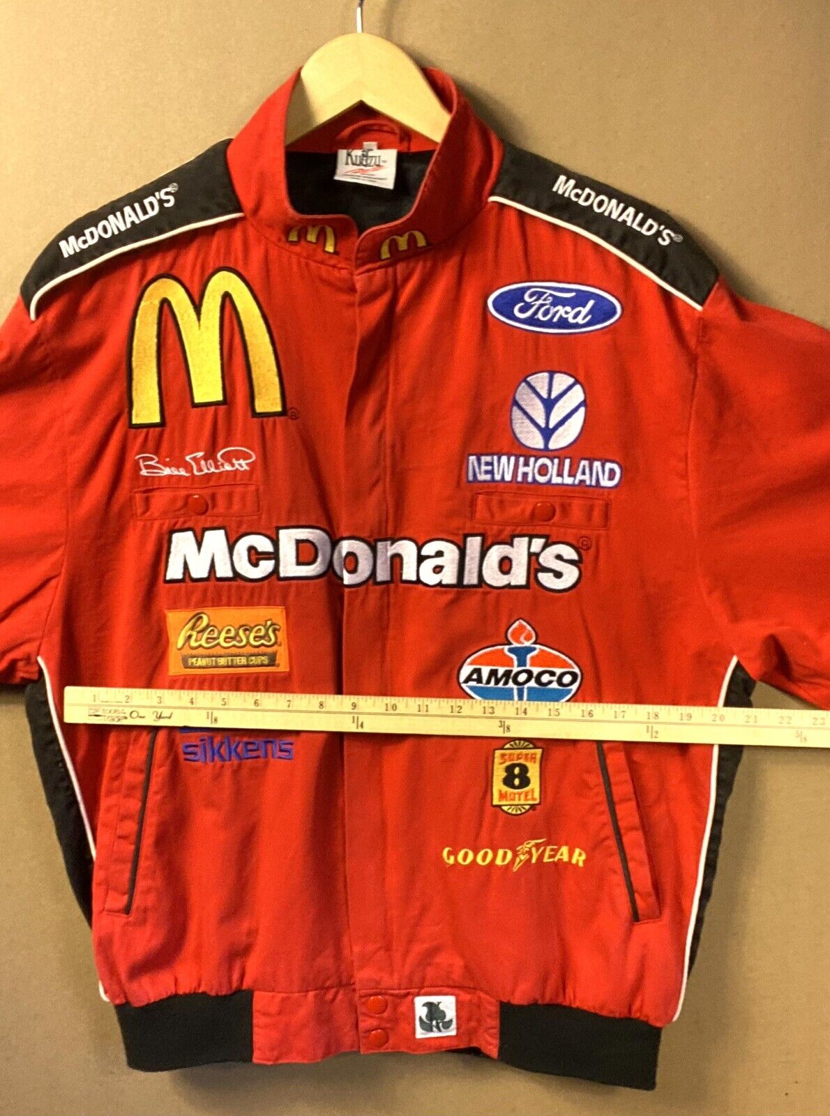 Vintage 1996 Bill Elliott McDonald's Reese's Ford NASCAR Kudzu Racing Jacket