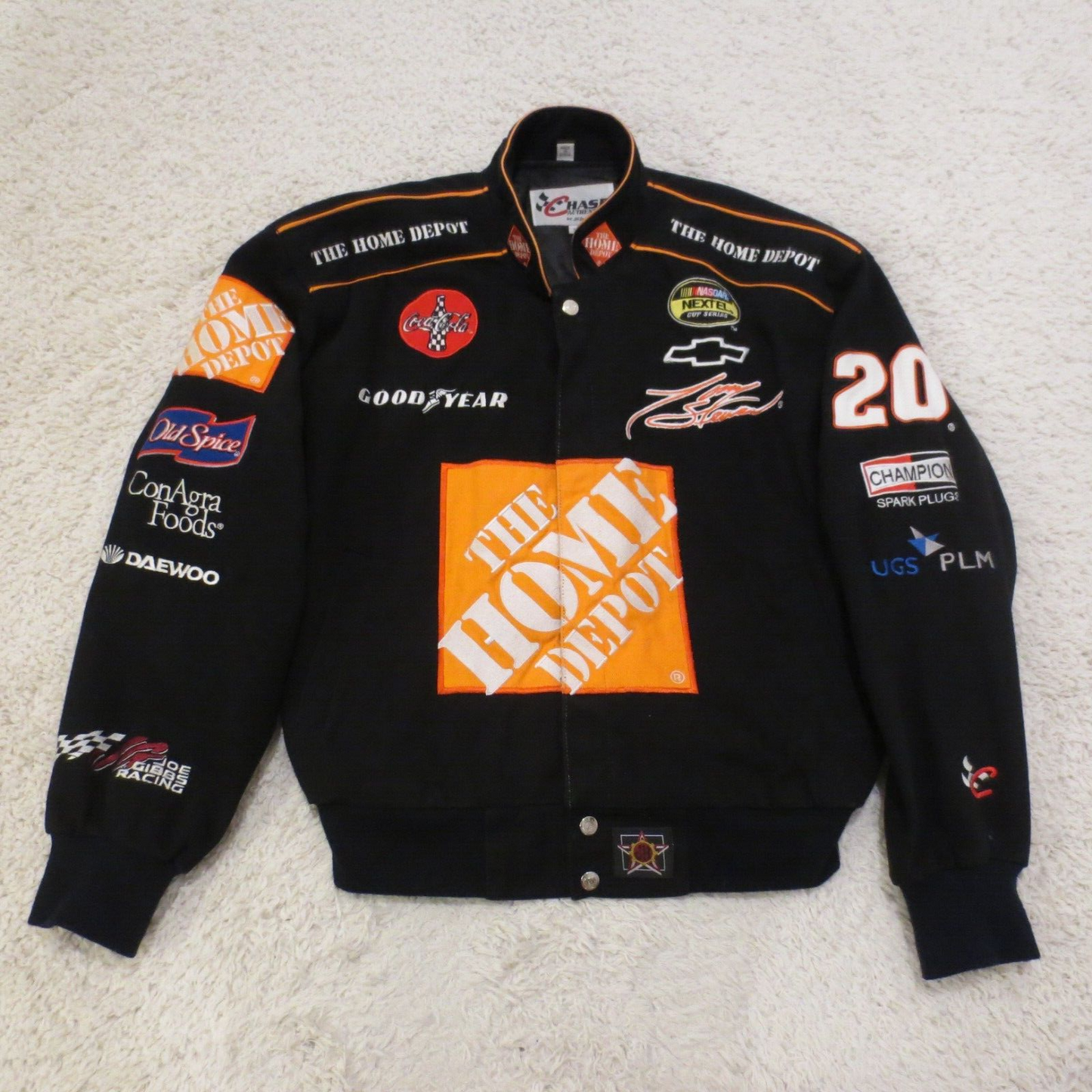 Vintage NASCAR Racing Jacket Tony Stewart Home Depot Goodyear Coca-Cola Chase Authentics Bomber