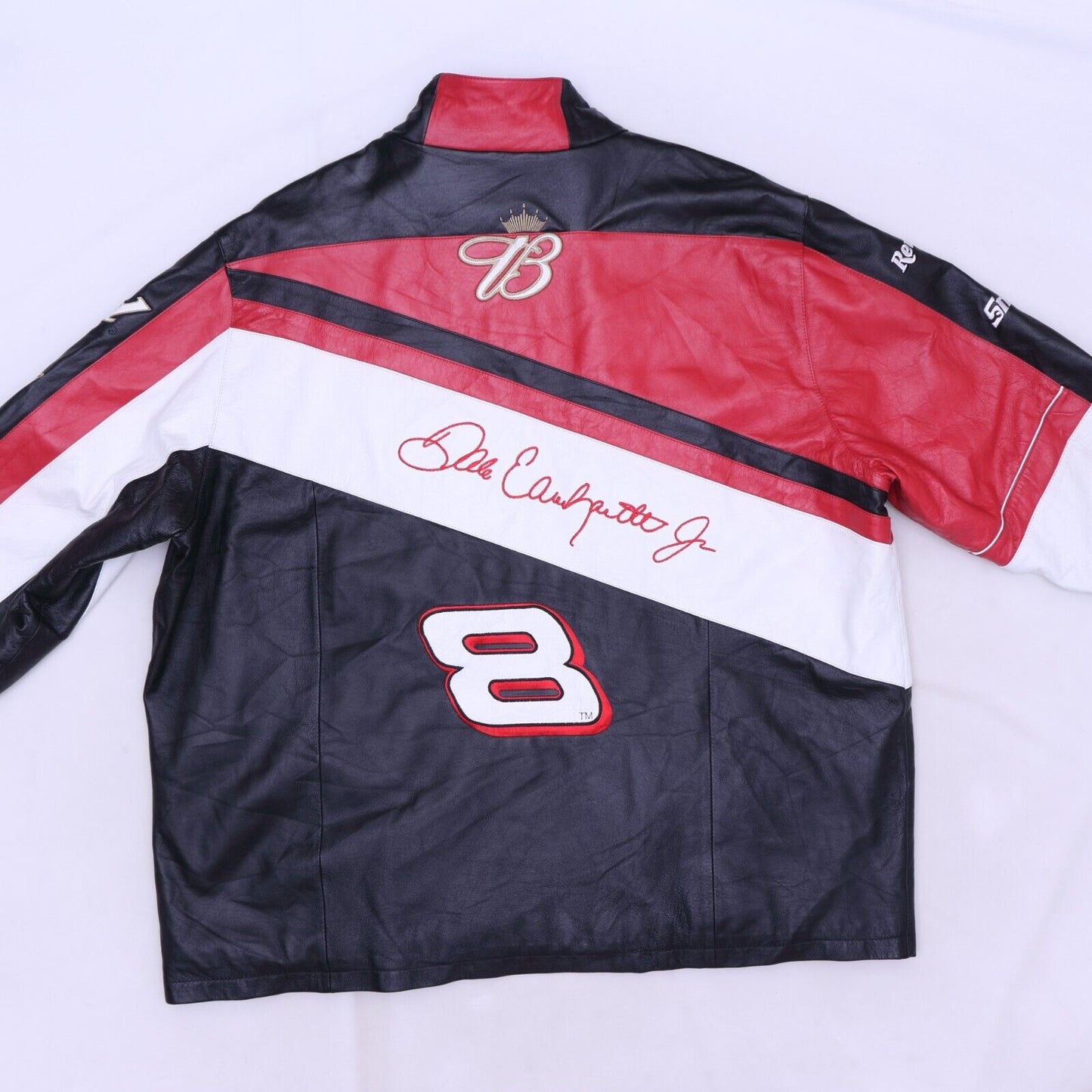 Vintage Y2K NASCAR Budweiser Dale Earnhardt Jr #8 Wilsons Leather Racing Jacket Chase Authentics Bomber