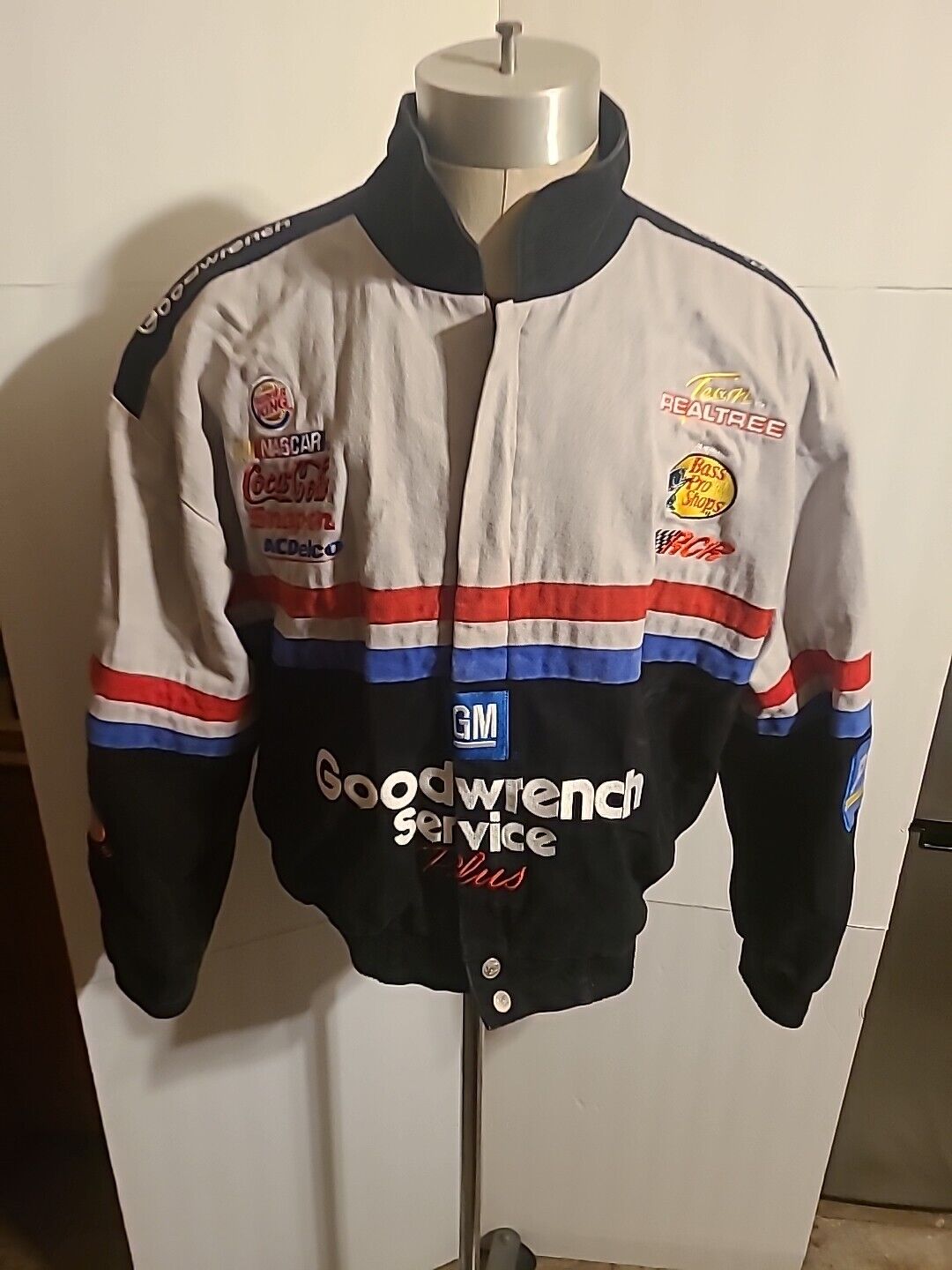 Vintage 90s NASCAR Dale Earnhardt Goodwrench Racing Jacket Coca-Cola Snap-on Burger King Chase Authentics Bomber