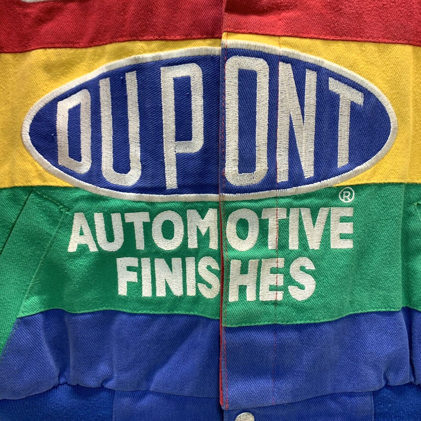 Vintage 90s Jeff Hamilton NASCAR Jeff Gordon DuPont Rainbow Racing Jacket Bomber