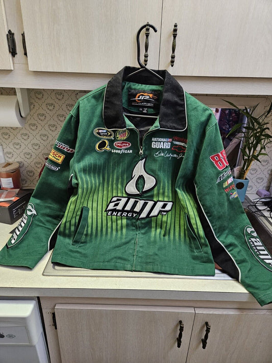 NASCAR 2010s AMP Energy Dale Earnhardt Jr Cropped Racing Jacket JR Nation Bomber