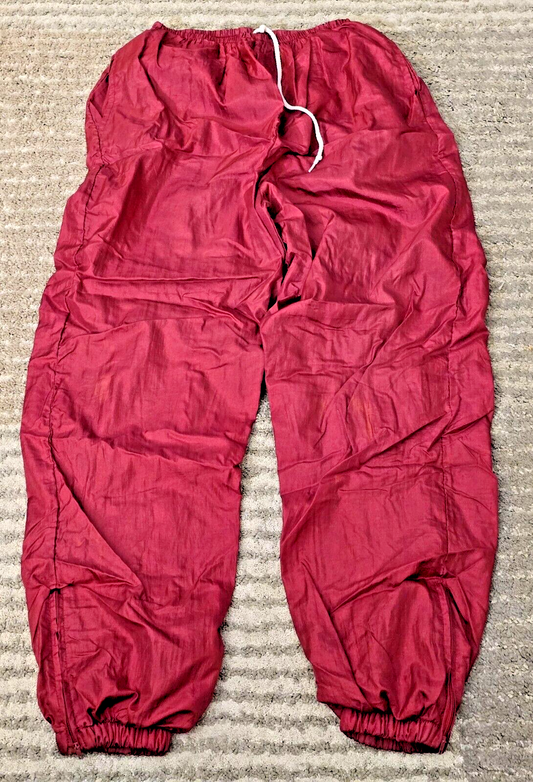 Vintage 80s Red Parachute Pants Hippie Genie Baggy Hip Hop Dance Active Exchange Track Suit