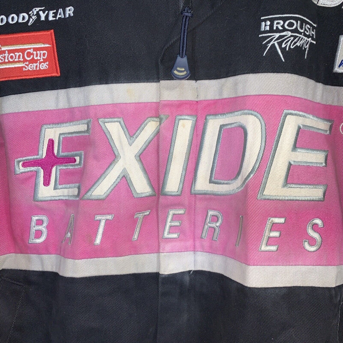 Vintage 90s NASCAR Jeff Burton Exide Batteries Goodyear Mac Tools Racing Jacket Winston Cup Ford Racing Champions Bomber