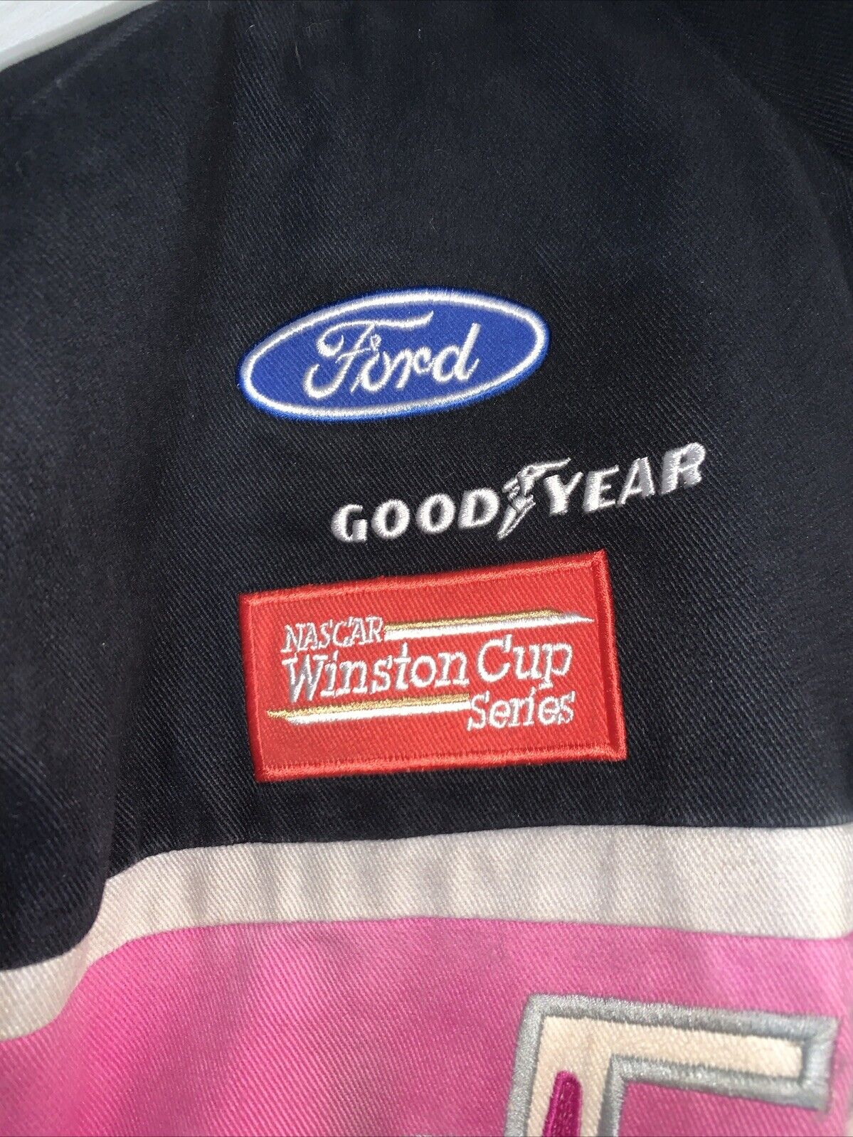 Vintage 90s NASCAR Jeff Burton Exide Batteries Goodyear Mac Tools Racing Jacket Winston Cup Ford Racing Champions Bomber