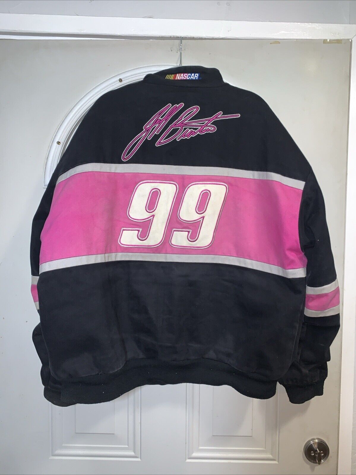 Vintage 90s NASCAR Jeff Burton Exide Batteries Goodyear Mac Tools Racing Jacket Winston Cup Ford Racing Champions Bomber