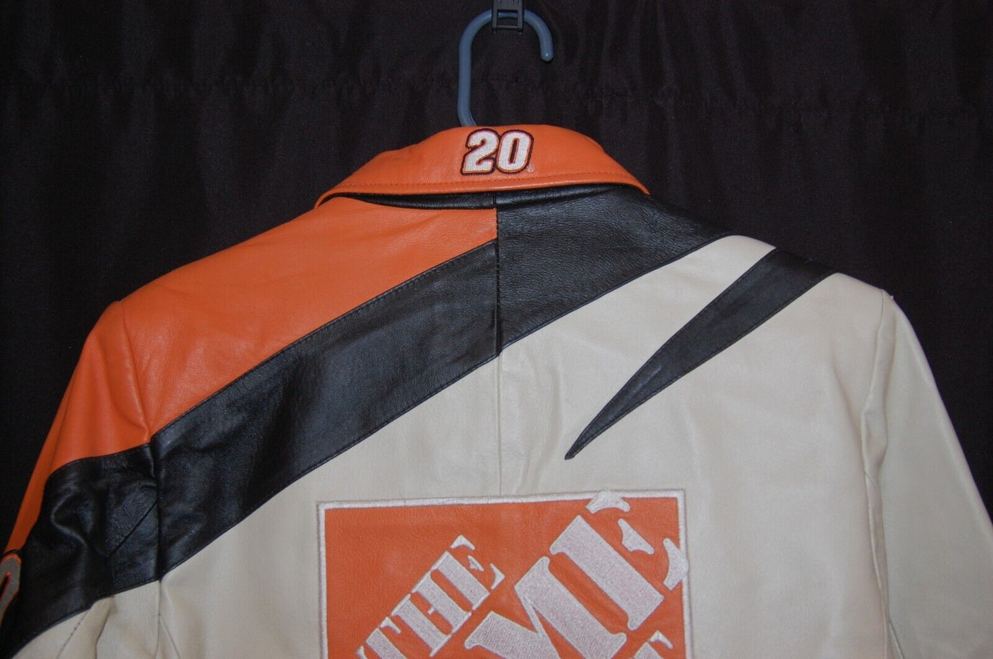 Vintage NASCAR Jeff Hamilton Leather Racing Jacket Tony Stewart Home Depot JH Design Cropped Bomber