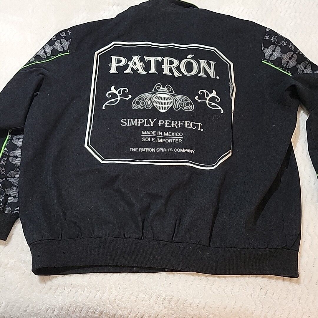 Vintage Y2K Jeff Hamilton Patron Silver Collection Tequila Racing Jacket JH Design Bomber