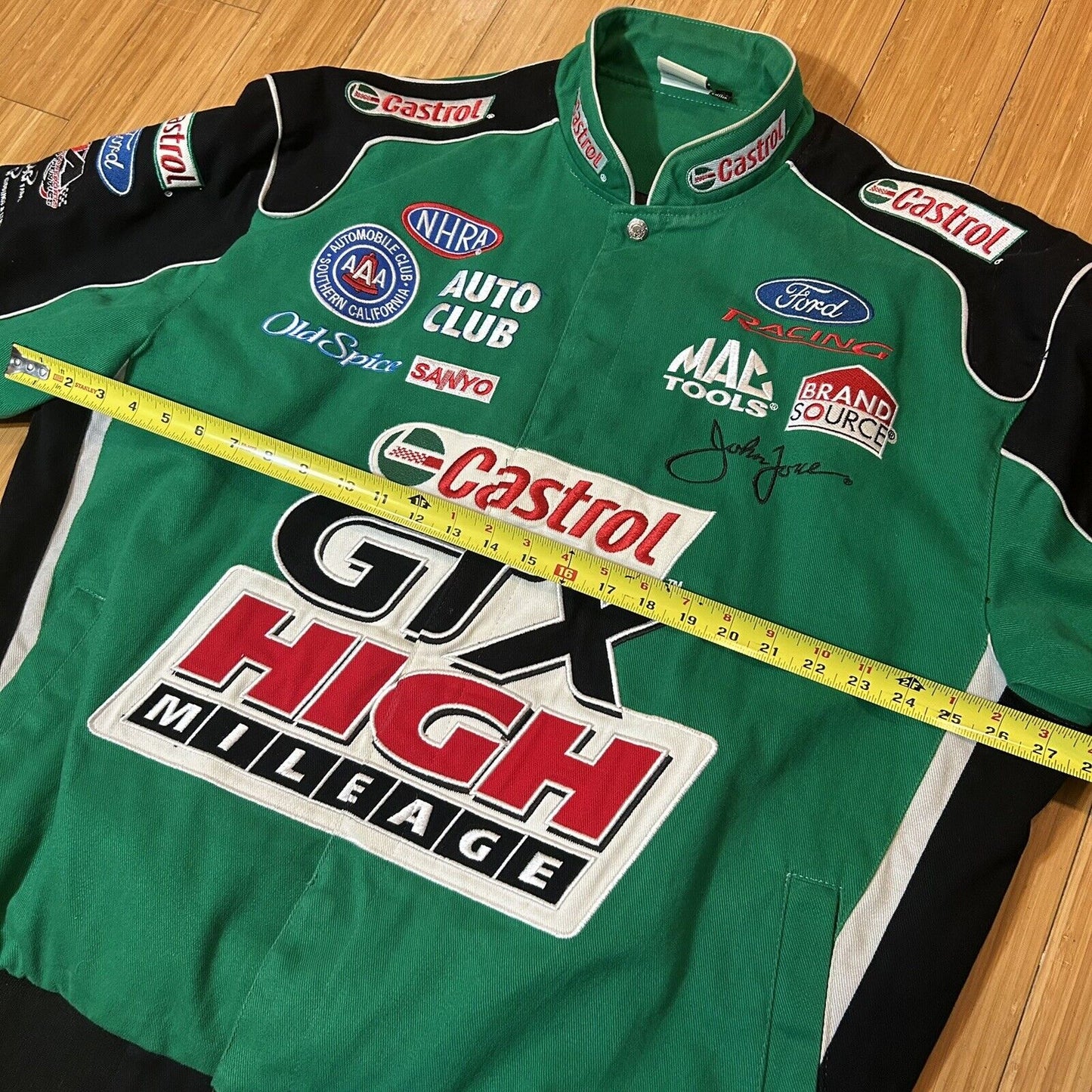 Vintage 90s Castrol GTX High Mileage Racing NASCAR Jacket Main Gate Jeff Hamilton Bomber