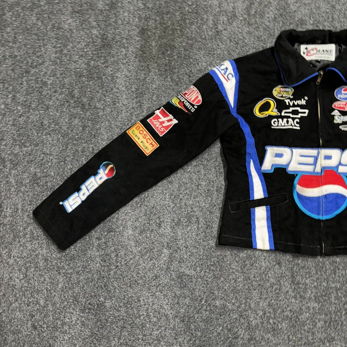 Vintage Y2K NASCAR Jeff Gordon Pepsi Cropped Cotton Jacket Chase Authentics Bomber