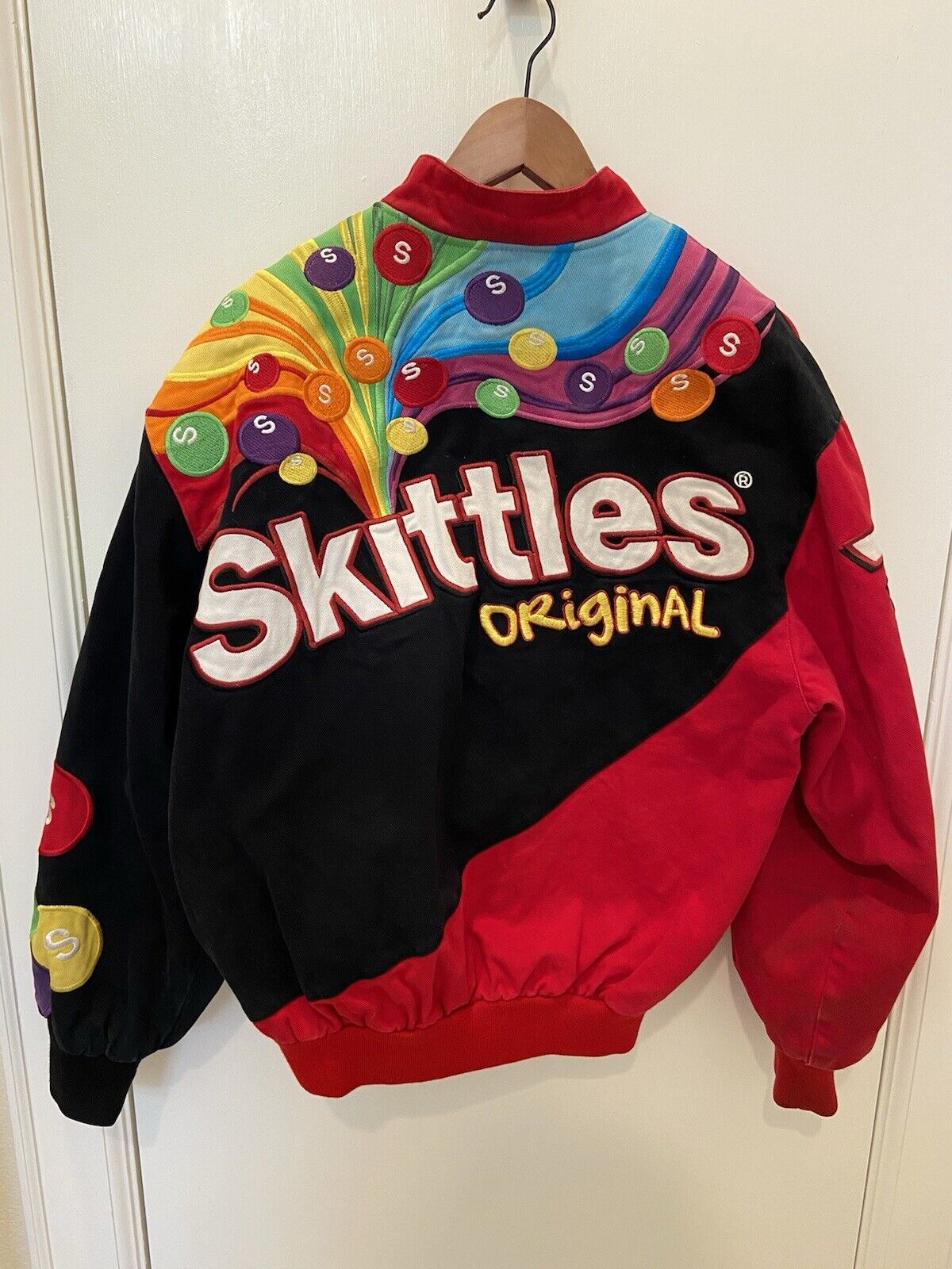 Vintage Y2K Skittles Racing Jacket NASCAR Kyle Busch JH Design Bomber