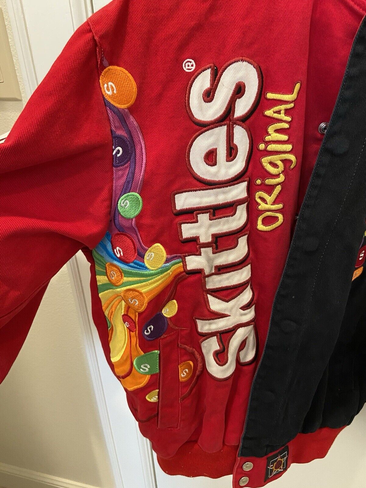 Vintage Y2K Skittles Racing Jacket NASCAR Kyle Busch JH Design Bomber