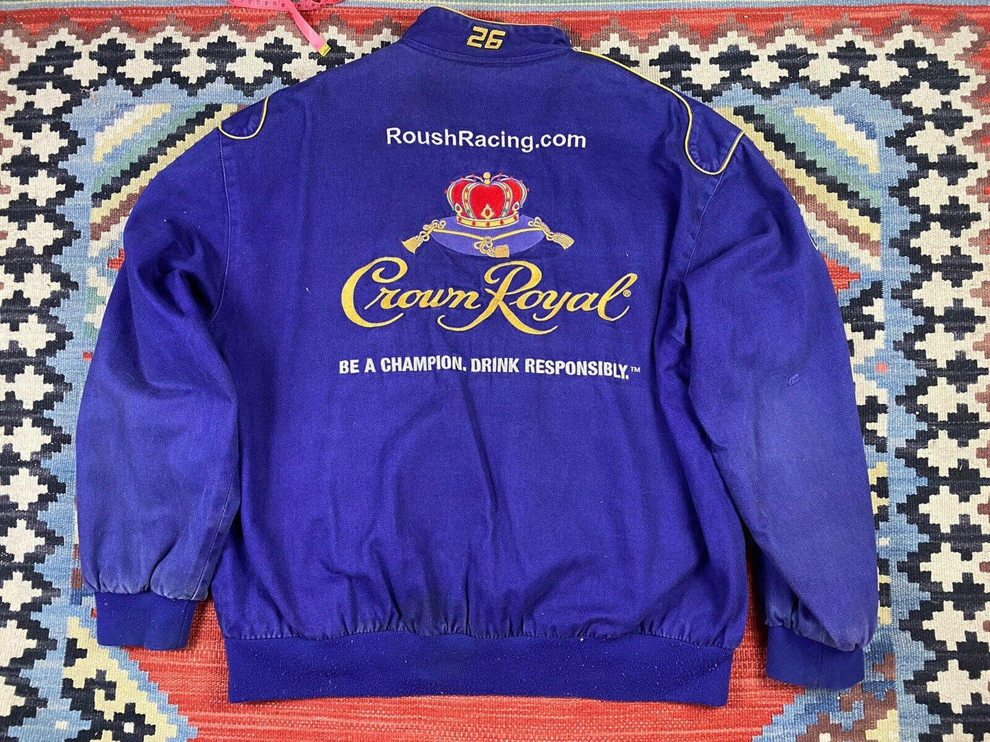 Vintage 90s NASCAR Jeff Hamilton Crown Royal Racing Jacket JH Design Bomber