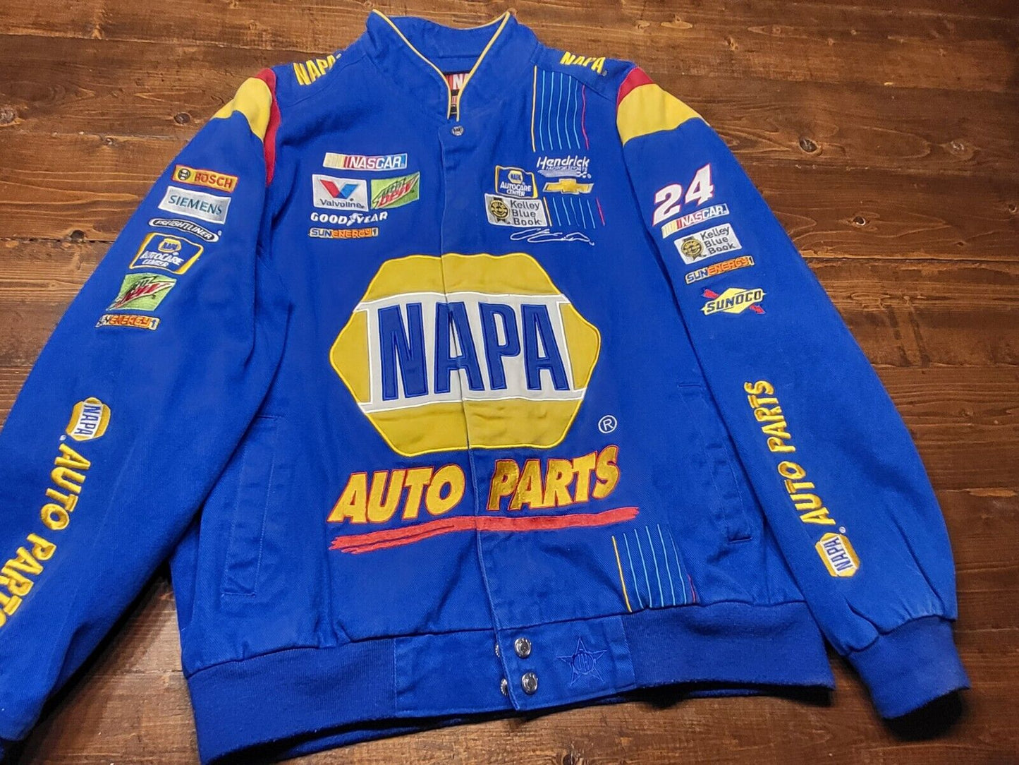 Vintage 2010s NASCAR Jeff Hamilton Racing Jacket NAPA Auto Parts #24 Chase Elliot JH Design Bomber