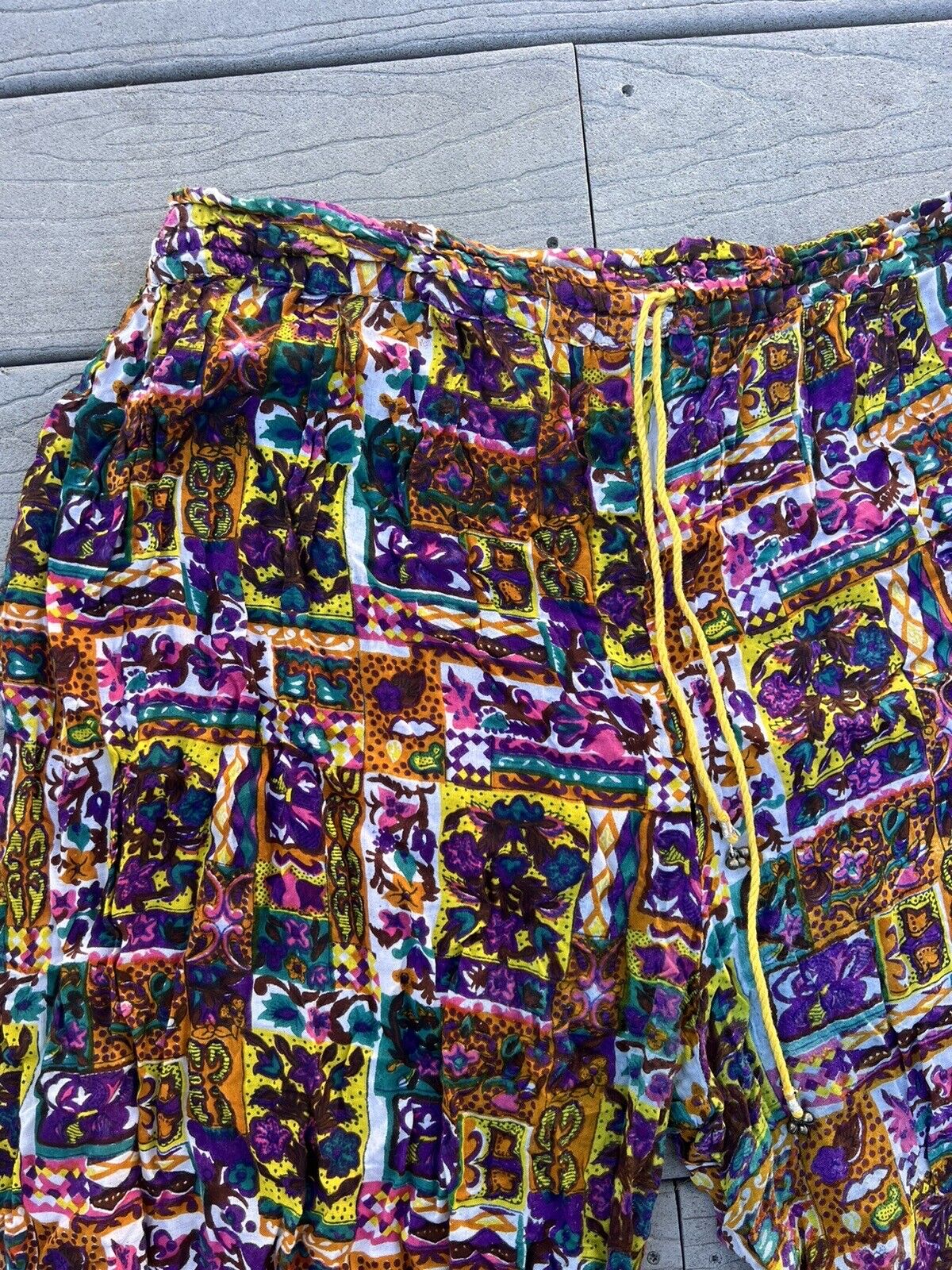 Vintage 80s Wacky Colorful All Over Print Parachute Hippie Genie Pants